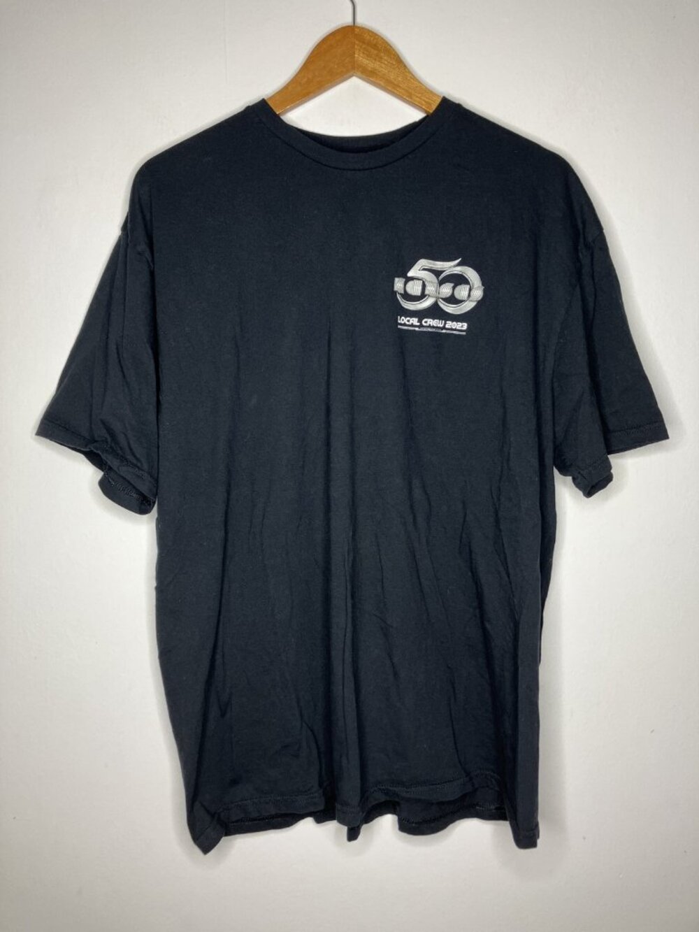 Gildan Softstyle Men's 2XL Black 100% Cotton T-Shirt Local Crew 2023 Graphic Tee